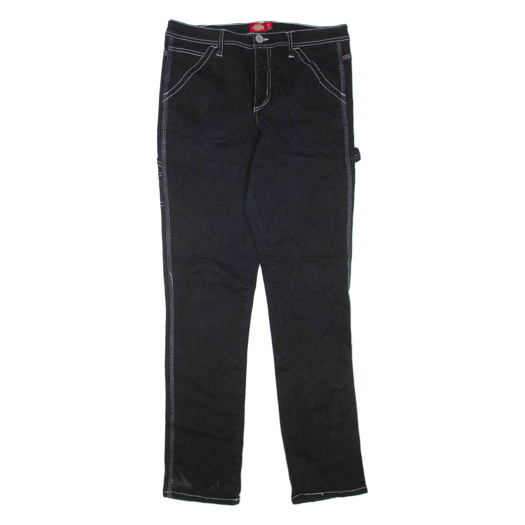 DICKIES Womens Trousers Black Regular Tapered W30 L32