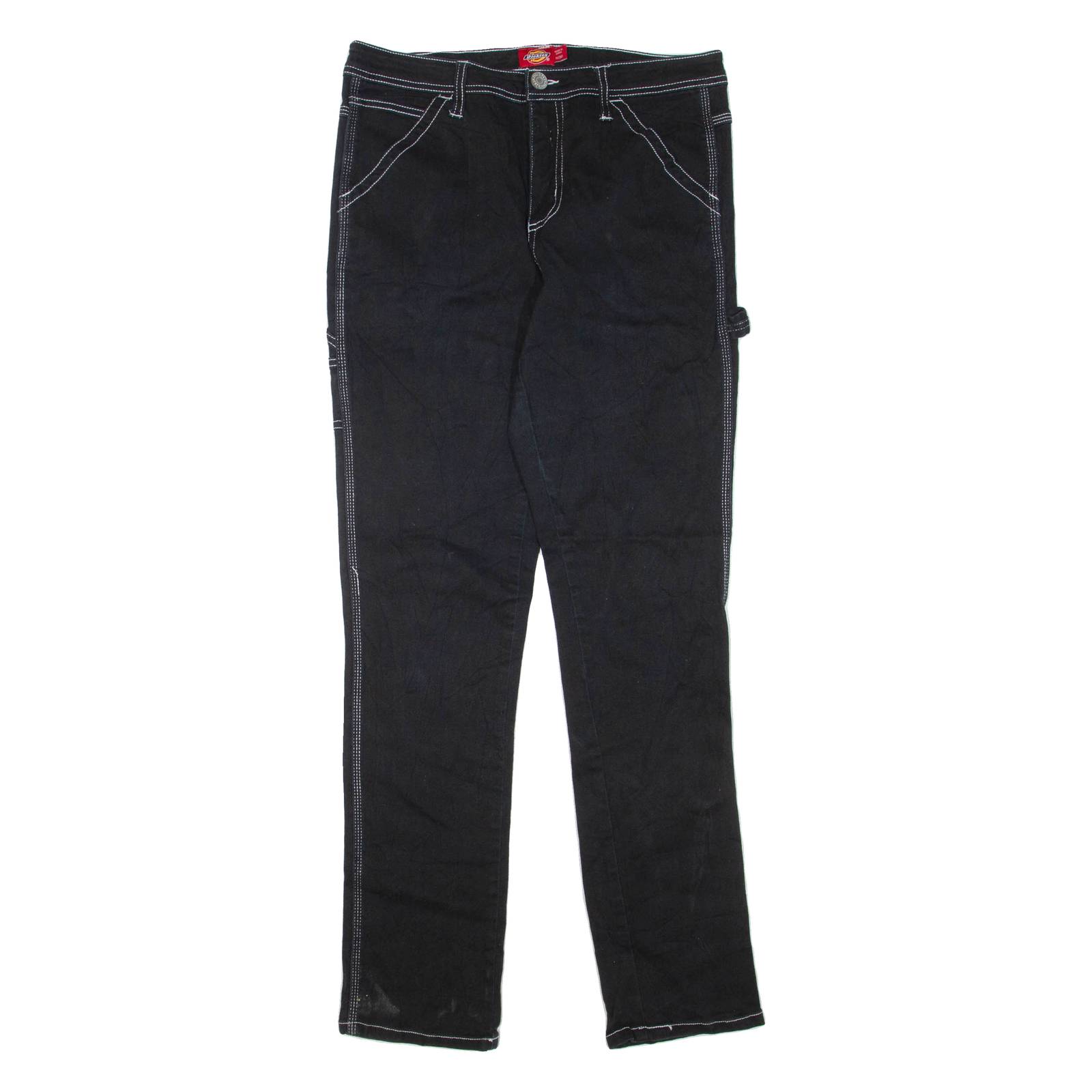 DICKIES Womens Trousers Black Regular Tapered W30 L32