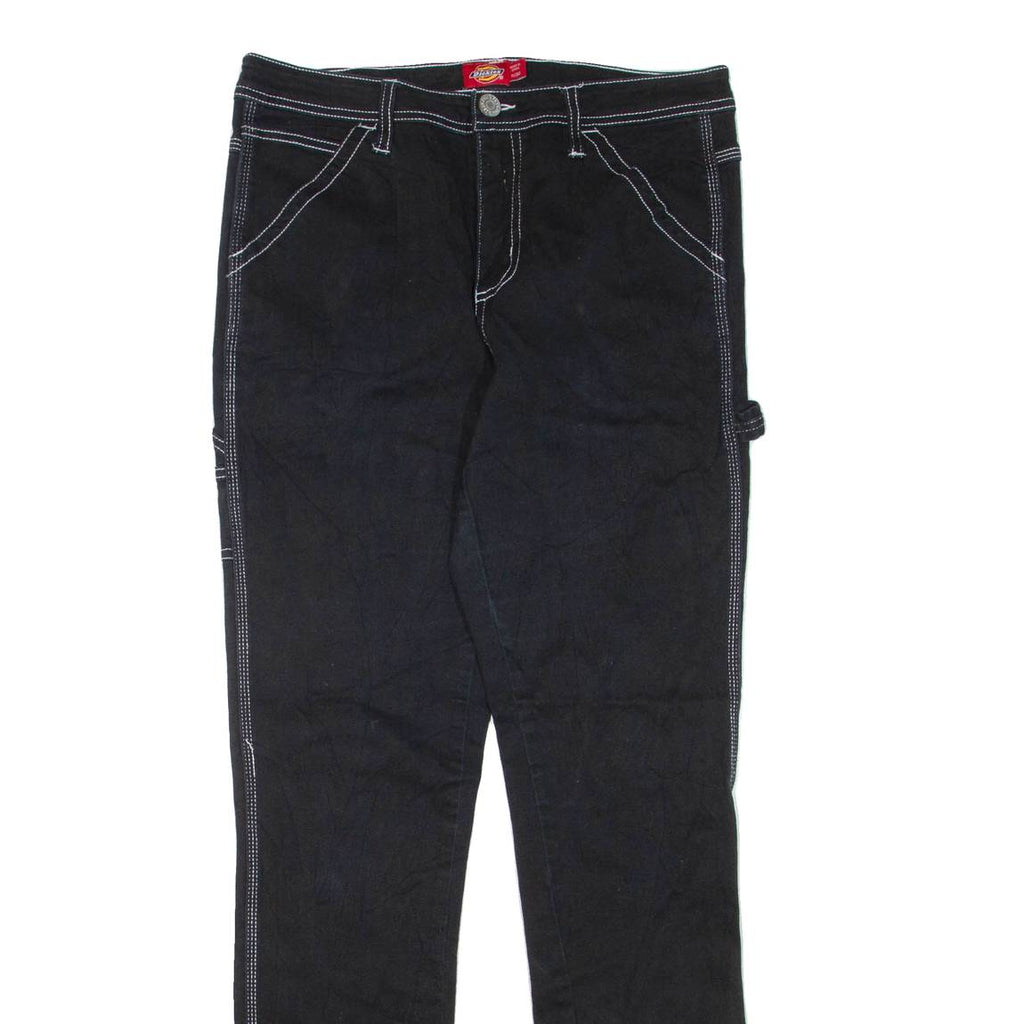 DICKIES Womens Trousers Black Regular Tapered W30 L32
