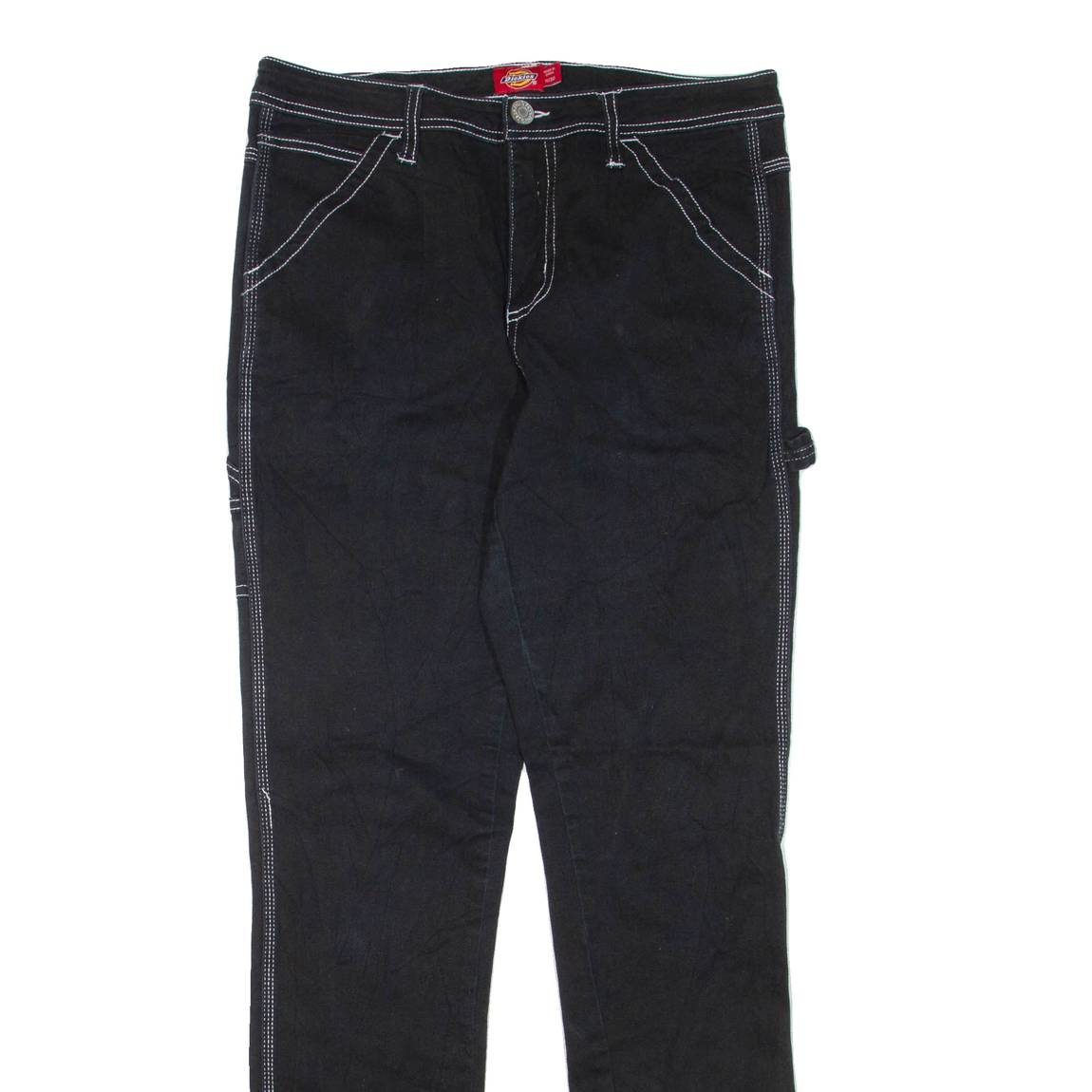 DICKIES Womens Trousers Black Regular Tapered W30 L32