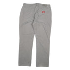 DICKIES Mens Cotton Blend Grey Regular Straight Trousers W36 L30 Casual Workwear