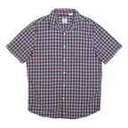 LEVI'S Mens Blue Check Shirt M Casual Cotton Short Sleeve Button Fasten