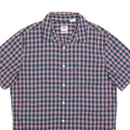 LEVI'S Mens Blue Check Shirt M Casual Cotton Short Sleeve Button Fasten