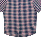 LEVI'S Mens Blue Check Shirt M Casual Cotton Short Sleeve Button Fasten