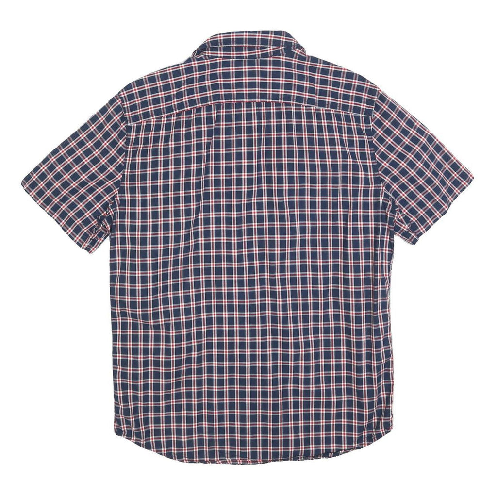 LEVI'S Mens Blue Check Shirt M Casual Cotton Short Sleeve Button Fasten