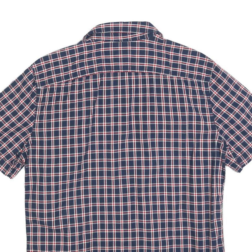 LEVI'S Mens Blue Check Shirt M Casual Cotton Short Sleeve Button Fasten