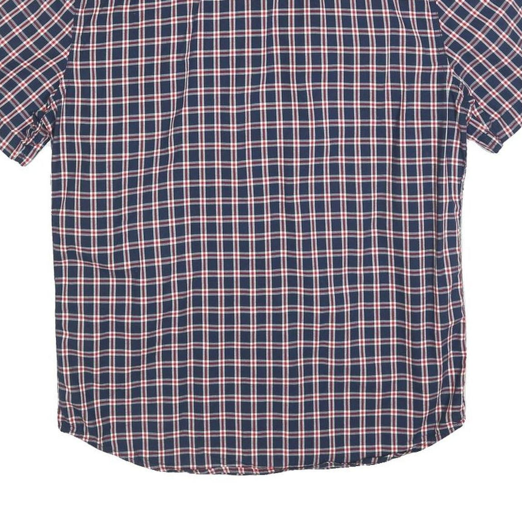 LEVI'S Mens Blue Check Shirt M Casual Cotton Short Sleeve Button Fasten
