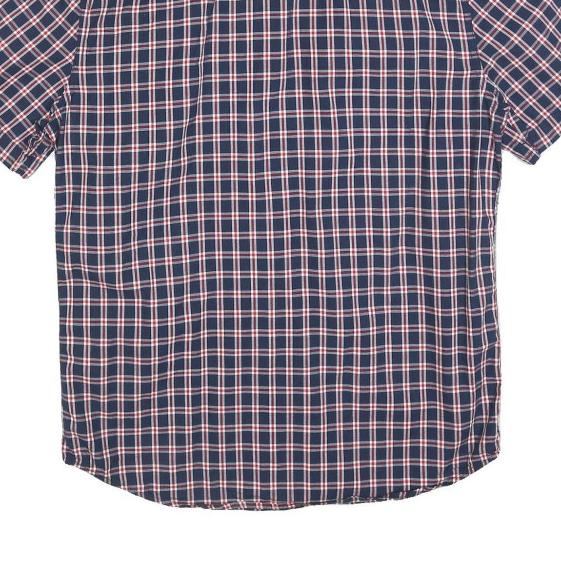 LEVI'S Mens Blue Check Shirt M Casual Cotton Short Sleeve Button Fasten