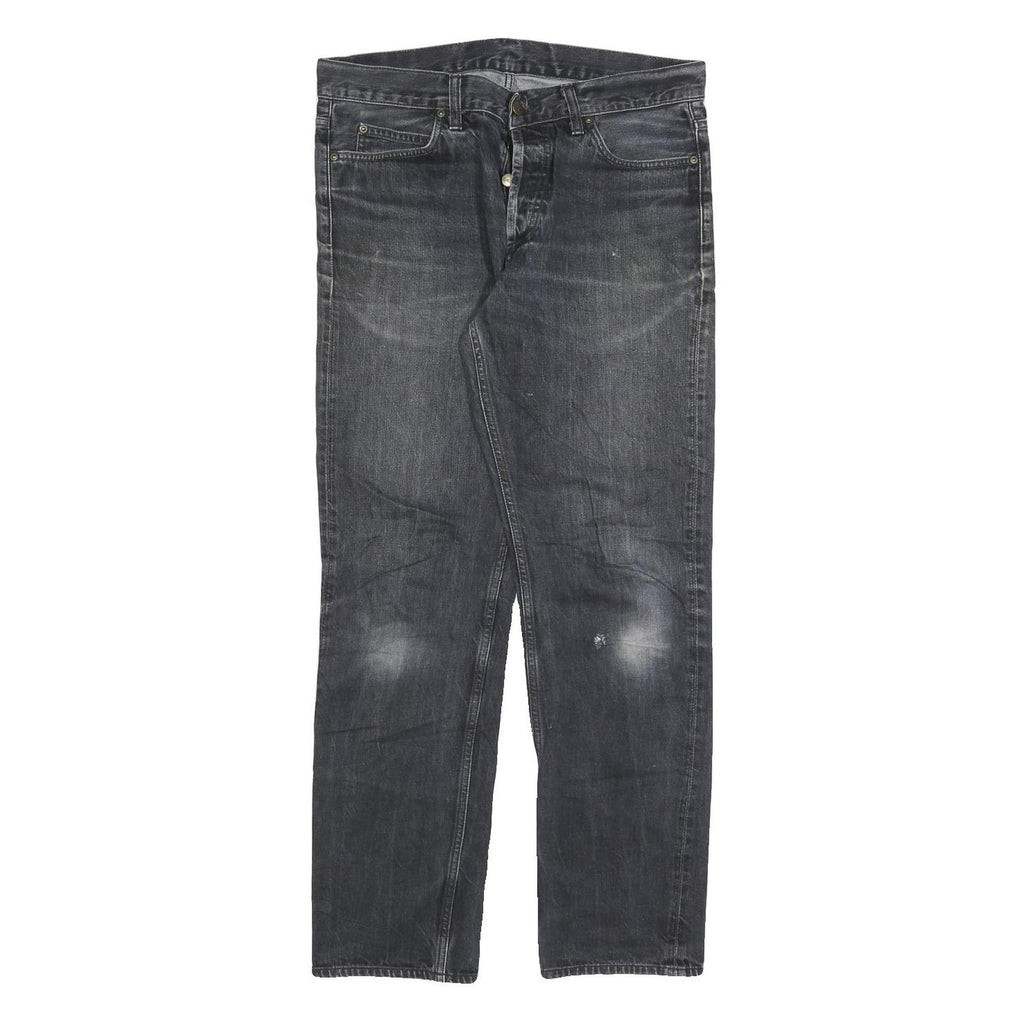 CARHARTT Mens Black Regular Fit Straight Leg Denim Cotton Blend Medium W32 L30