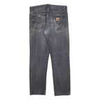CARHARTT Mens Black Regular Fit Straight Leg Denim Cotton Blend Medium W32 L30