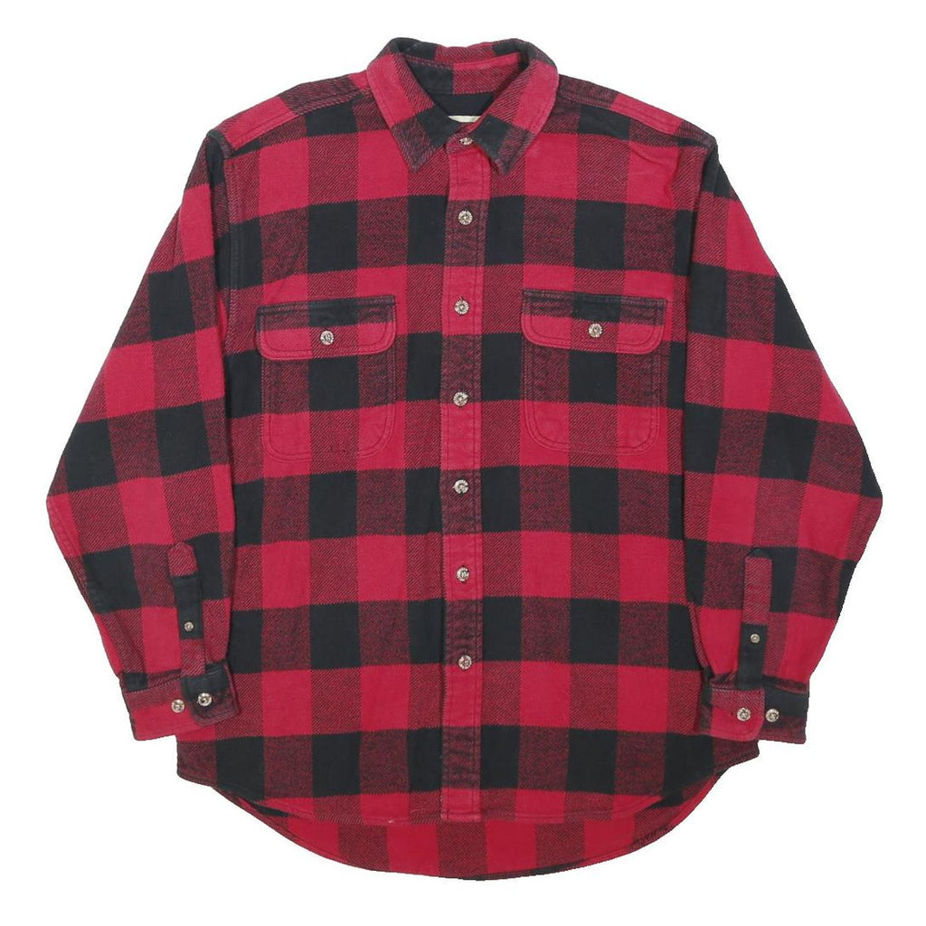 FIELD & STREAM Mens Red & Black Check Shirt M Casual Lumberjack Cotton