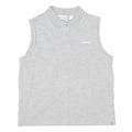 REEBOK Womens Grey Sleeveless Plain S Cotton Blend Basic Polo Shirt Sporty