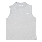 REEBOK Womens Grey Sleeveless Plain S Cotton Blend Basic Polo Shirt Sporty