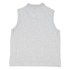 REEBOK Womens Grey Sleeveless Plain S Cotton Blend Basic Polo Shirt Sporty