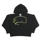 KARL KANI Womens Black Hoodie XS Cotton Blend Pullover Signature Print