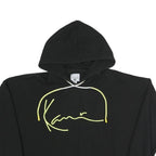 KARL KANI Womens Black Hoodie XS Cotton Blend Pullover Signature Print