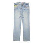 WENDJS Womens Jeans Blue Regular Straight Denim Medium W29 L30 Studded Lace