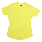 CANARI Mens Yellow L T-Shirt Short Sleeve 1/4 Zip Polyester Sports Cycling Top