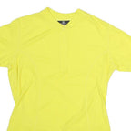 CANARI Mens Yellow L T-Shirt Short Sleeve 1/4 Zip Polyester Sports Cycling Top