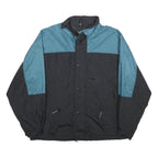 KELSEY TRAIL Mens Blue & Black Nylon Track Jacket XL Zip Pockets Lightweight