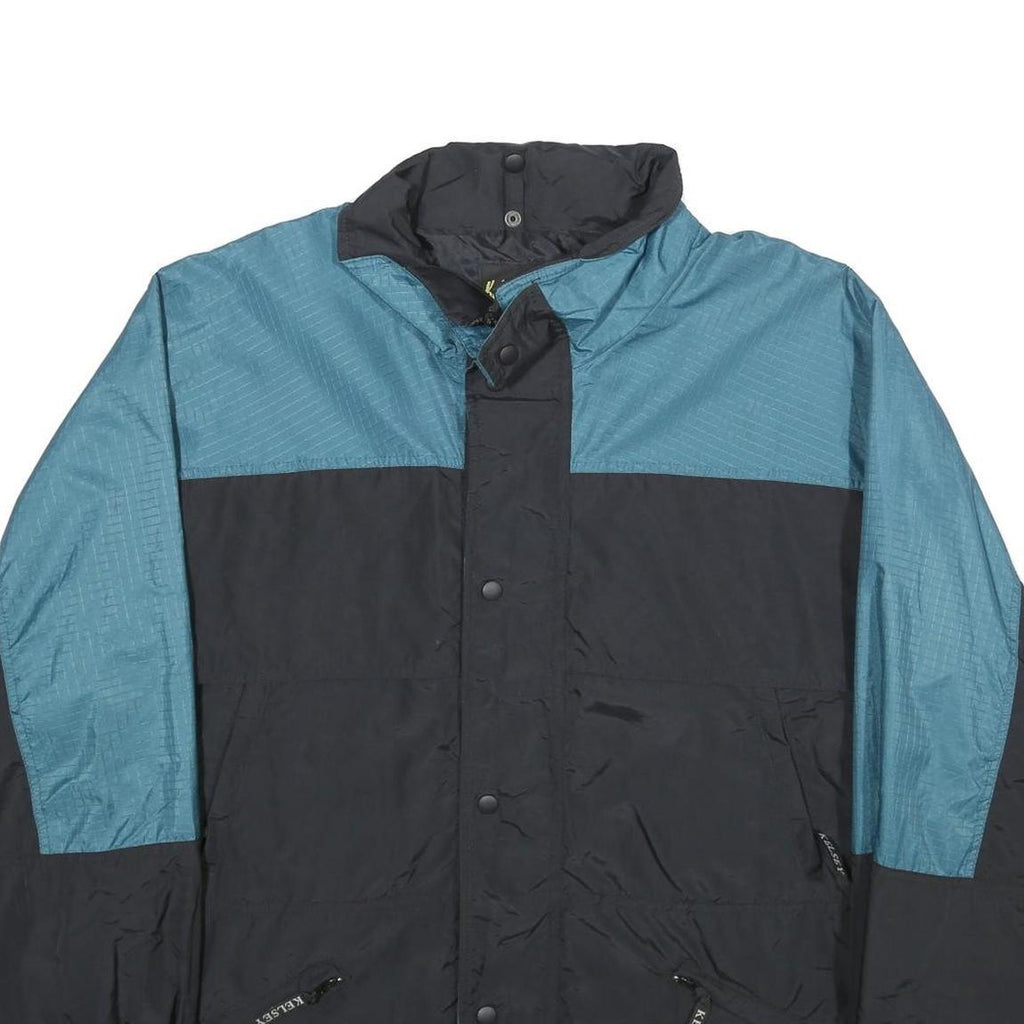 KELSEY TRAIL Mens Blue & Black Nylon Track Jacket XL Zip Pockets Lightweight