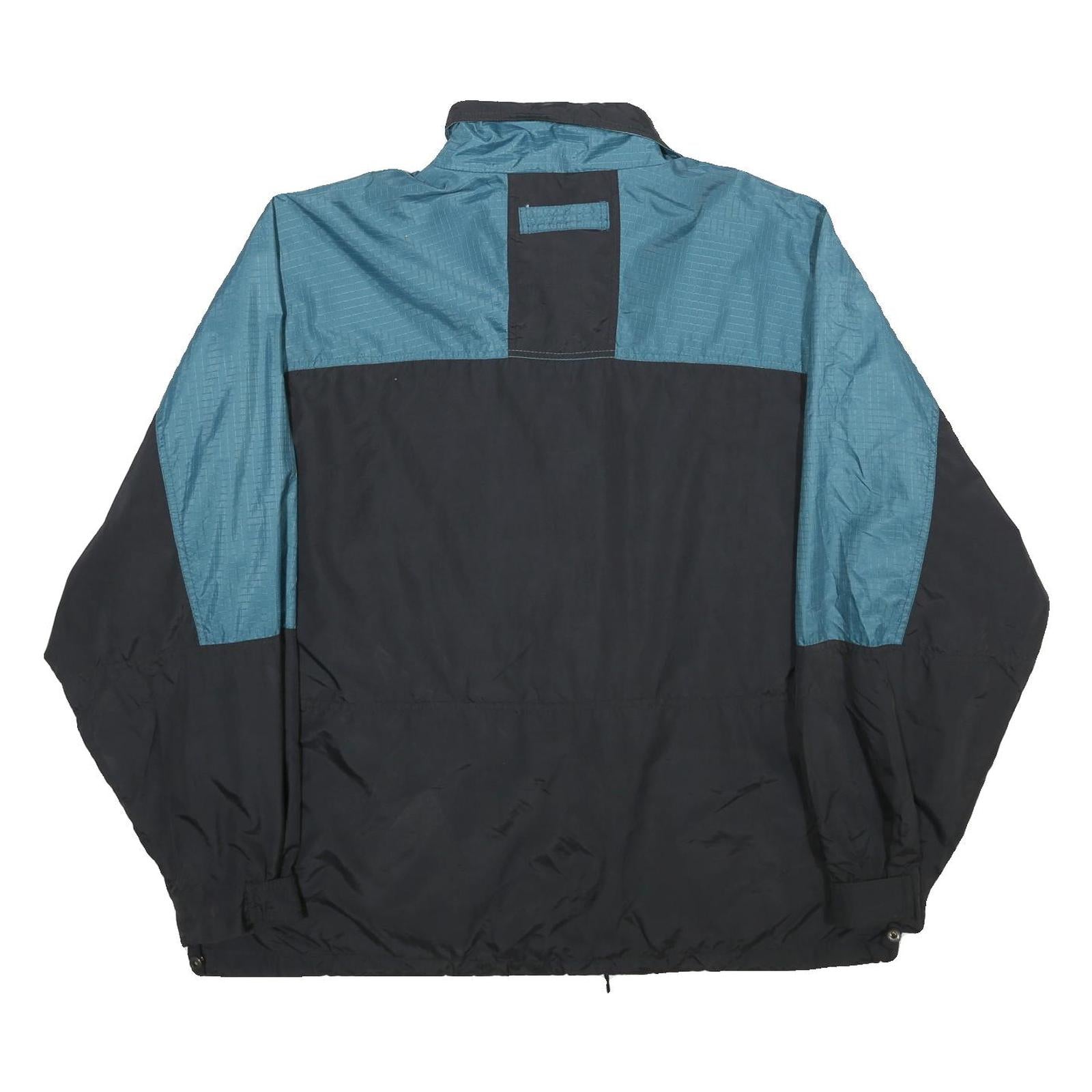 KELSEY TRAIL Mens Blue & Black Nylon Track Jacket XL Zip Pockets Lightweight