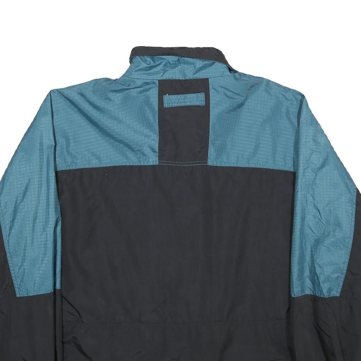 KELSEY TRAIL Mens Blue & Black Nylon Track Jacket XL Zip Pockets Lightweight