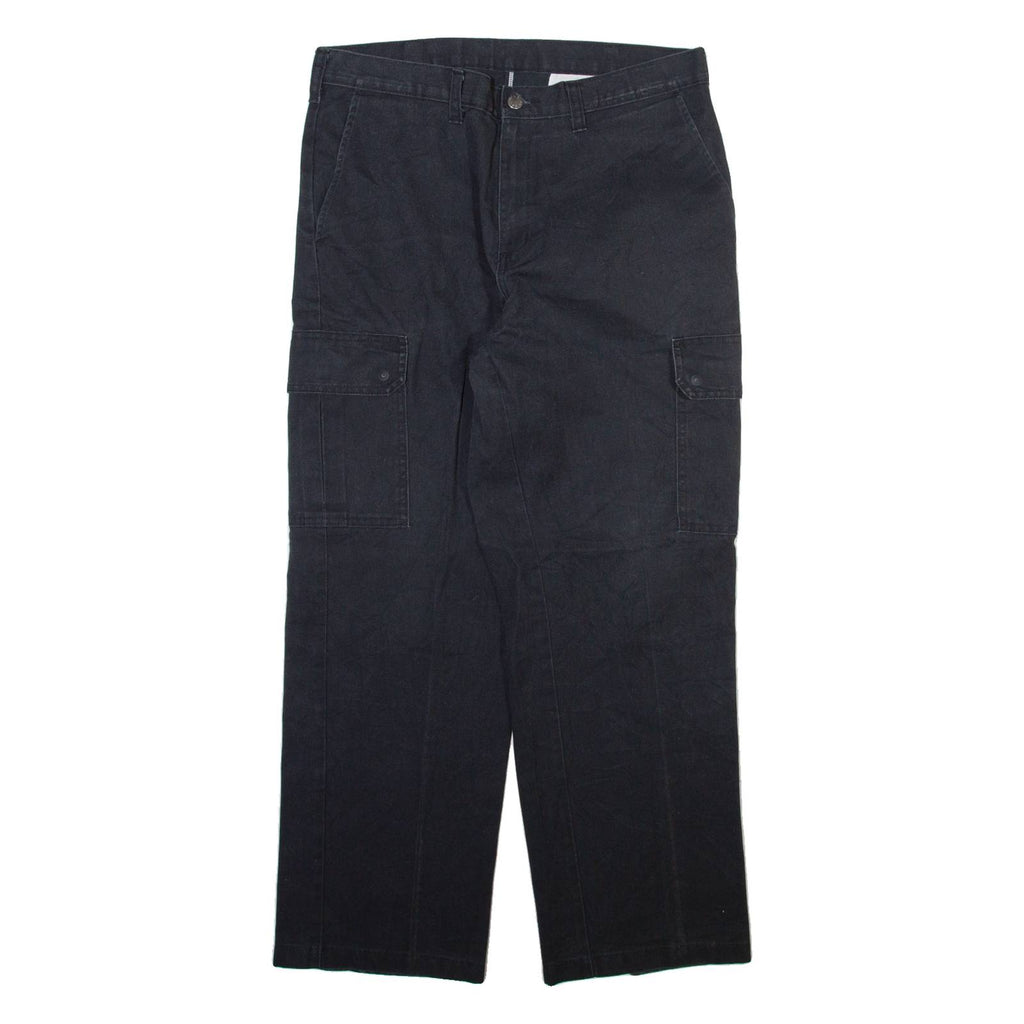 DICKIES Cargo Womens Trousers Black Regular Straight W34 L29