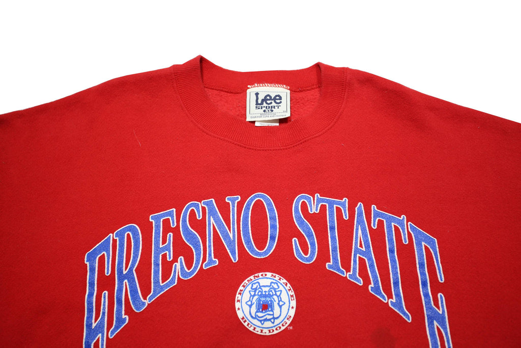 LEE Mens Red Fresno State Crew Neck XL Bulldogs Graphic Sweatshirt