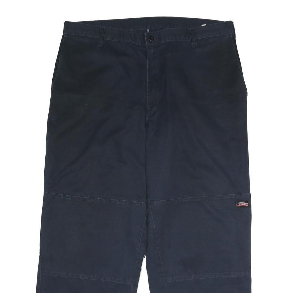 DICKIES Mens Polyester Blend Navy Regular Straight Trousers W40 L30 Workwear