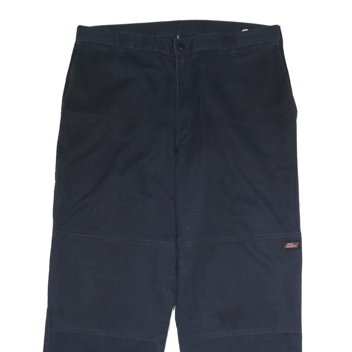 DICKIES Mens Polyester Blend Navy Regular Straight Trousers W40 L30 Workwear