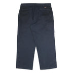 DICKIES Mens Polyester Blend Navy Regular Straight Trousers W40 L30 Workwear
