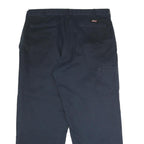 DICKIES Mens Polyester Blend Navy Regular Straight Trousers W40 L30 Workwear