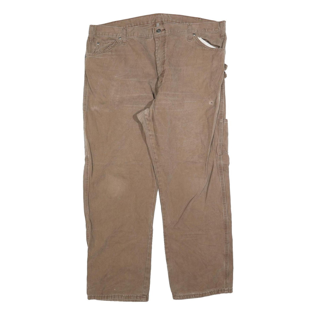 DICKIES Mens Jeans Brown Regular Straight Denim Medium W42 L30 Workwear Utility