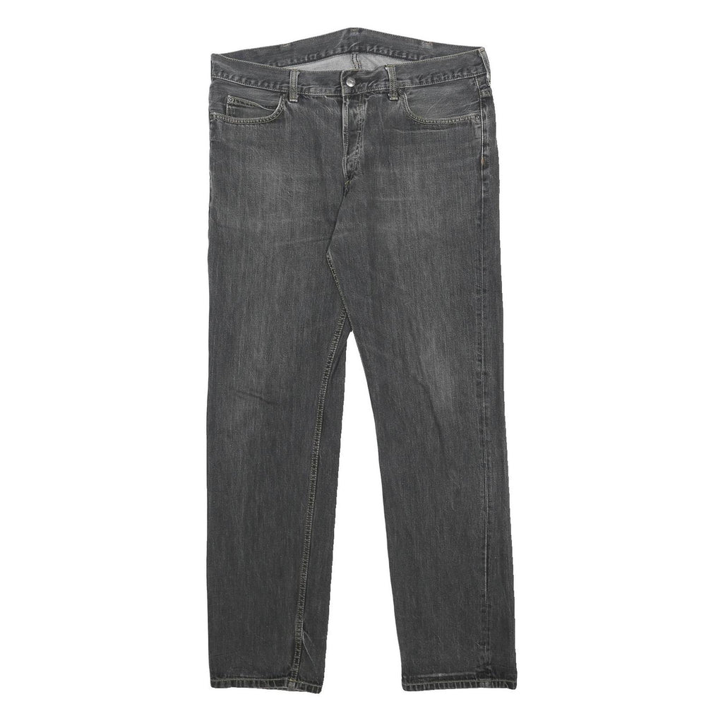 CARHARTT Mens Jeans Black Regular Straight Denim W36 L32 Workwear Button
