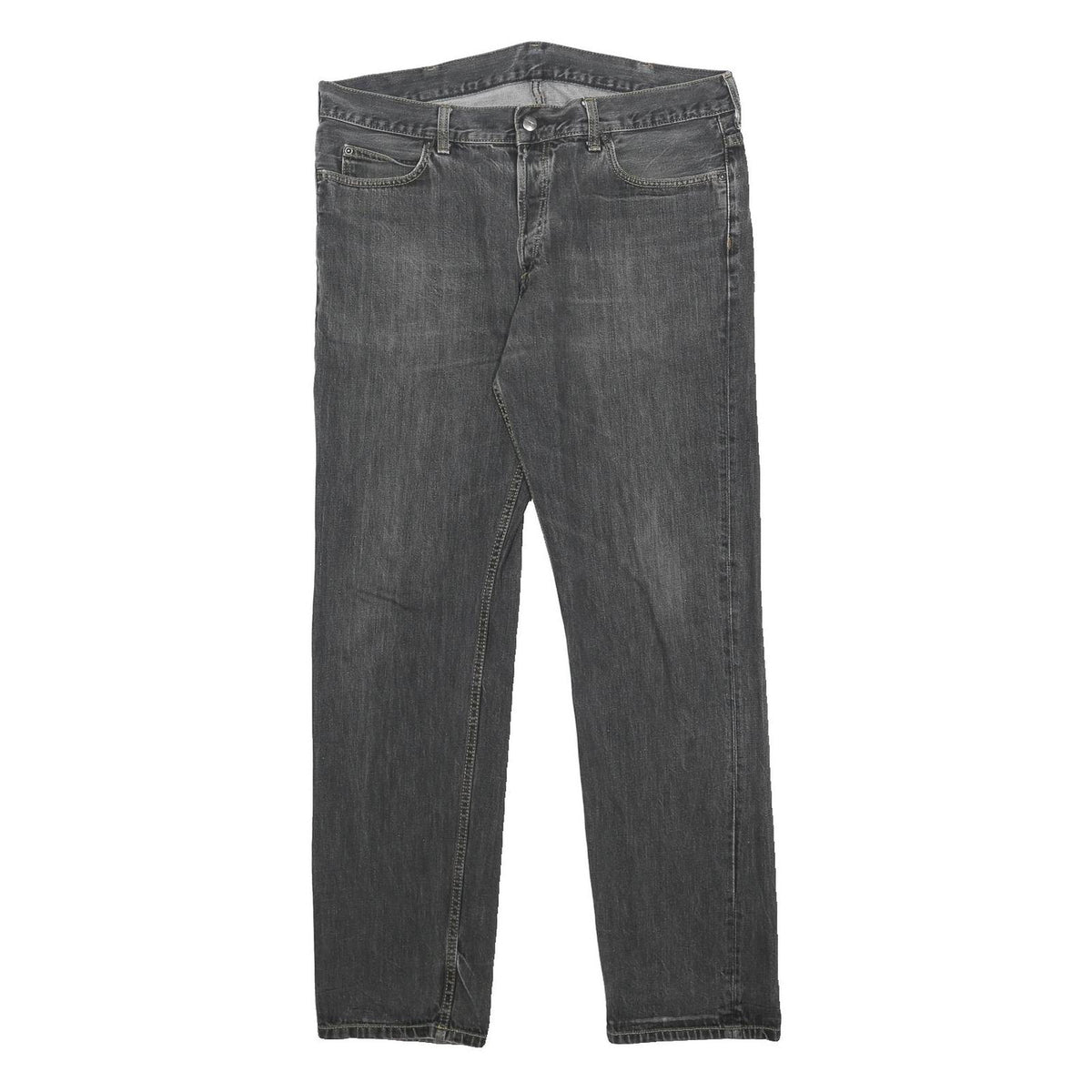 CARHARTT Mens Jeans Black Regular Straight Denim W36 L32 Workwear Button