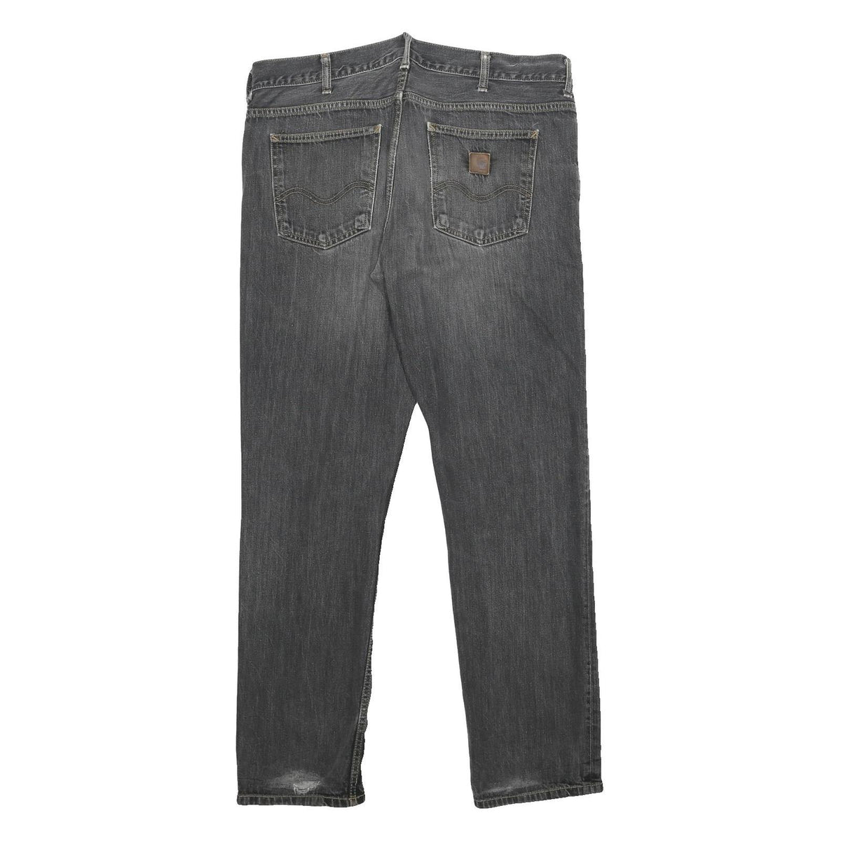 CARHARTT Mens Jeans Black Regular Straight Denim W36 L32 Workwear Button
