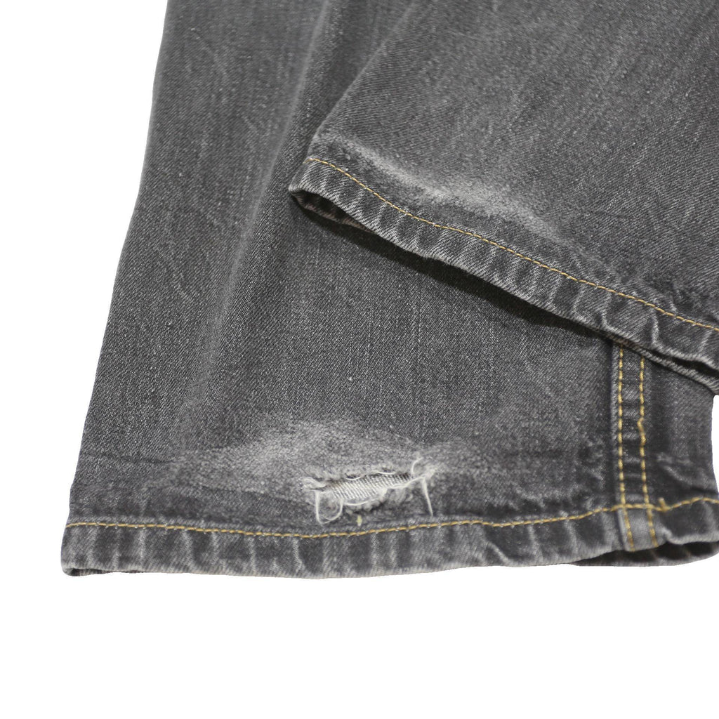 CARHARTT Mens Jeans Black Regular Straight Denim W36 L32 Workwear Button