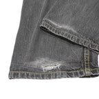 CARHARTT Mens Jeans Black Regular Straight Denim W36 L32 Workwear Button