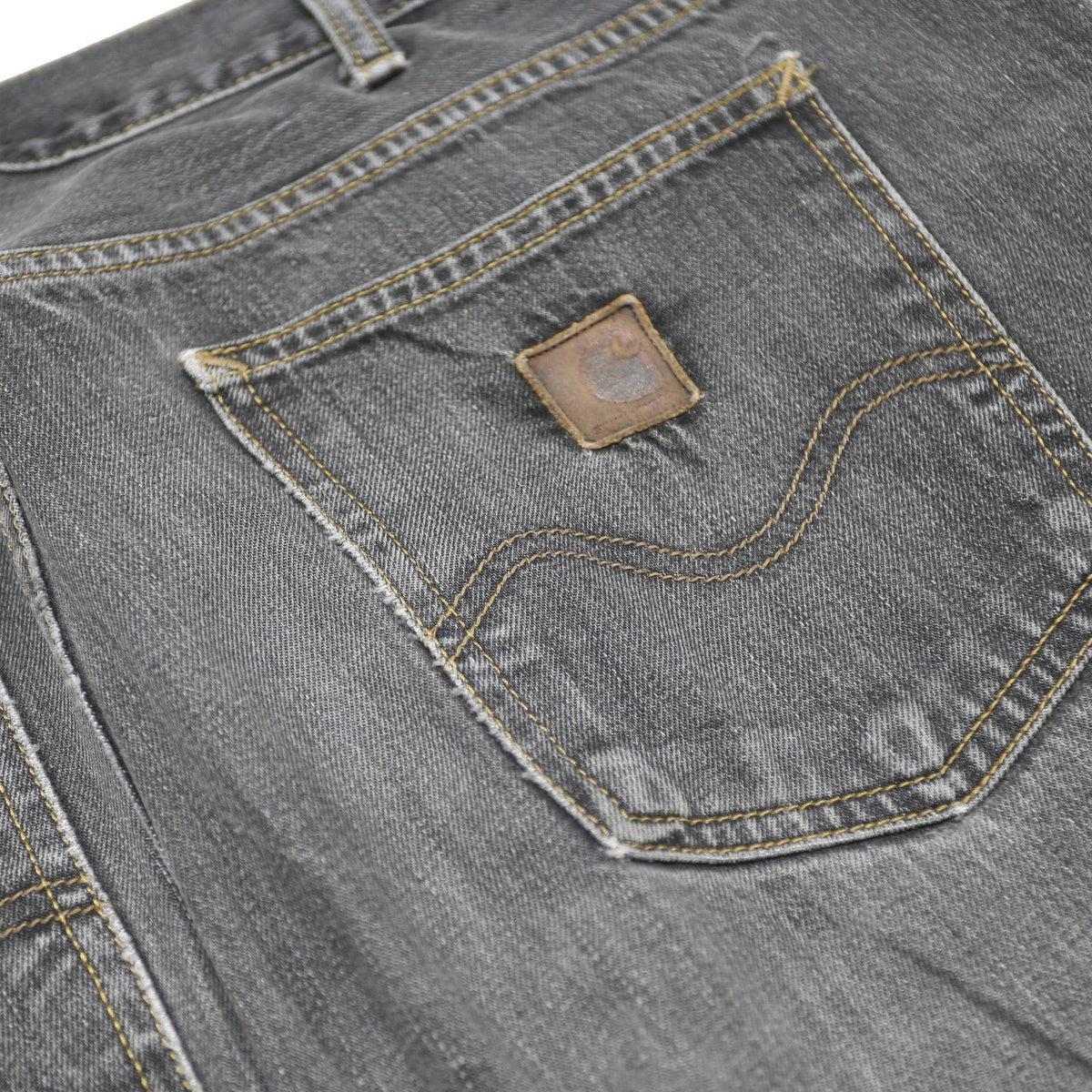 CARHARTT Mens Jeans Black Regular Straight Denim W36 L32 Workwear Button