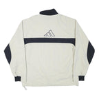 ADIDAS Mens White & Navy Colourblock Zip Jacket XL Polyester Blend Athletic