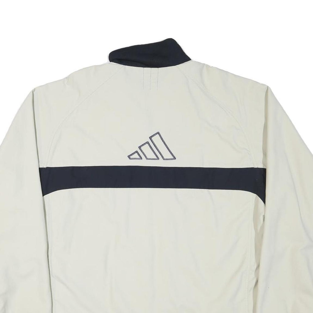 ADIDAS Mens White & Navy Colourblock Zip Jacket XL Polyester Blend Athletic