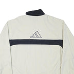 ADIDAS Mens White & Navy Colourblock Zip Jacket XL Polyester Blend Athletic