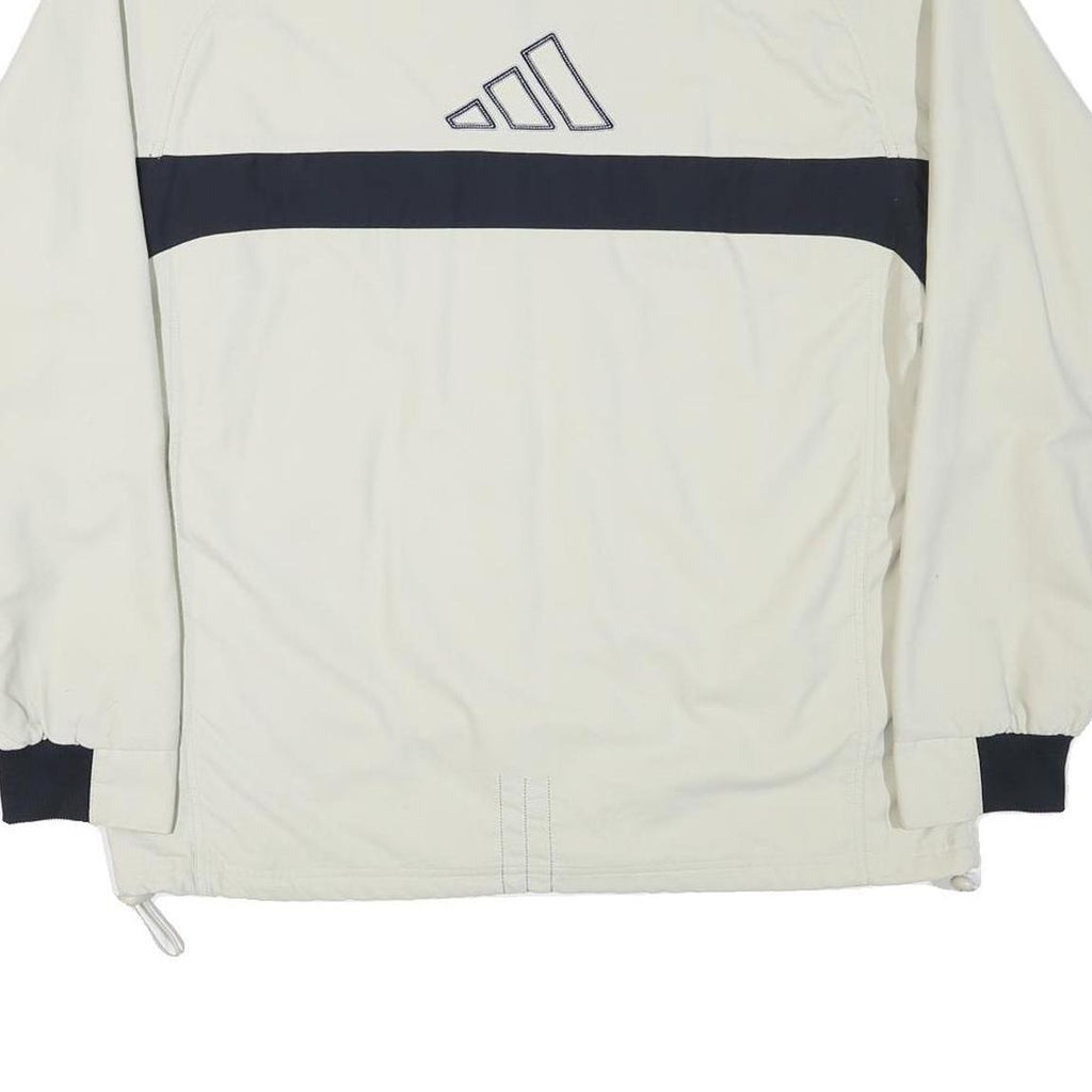 ADIDAS Mens White & Navy Colourblock Zip Jacket XL Polyester Blend Athletic