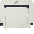 ADIDAS Mens White & Navy Colourblock Zip Jacket XL Polyester Blend Athletic