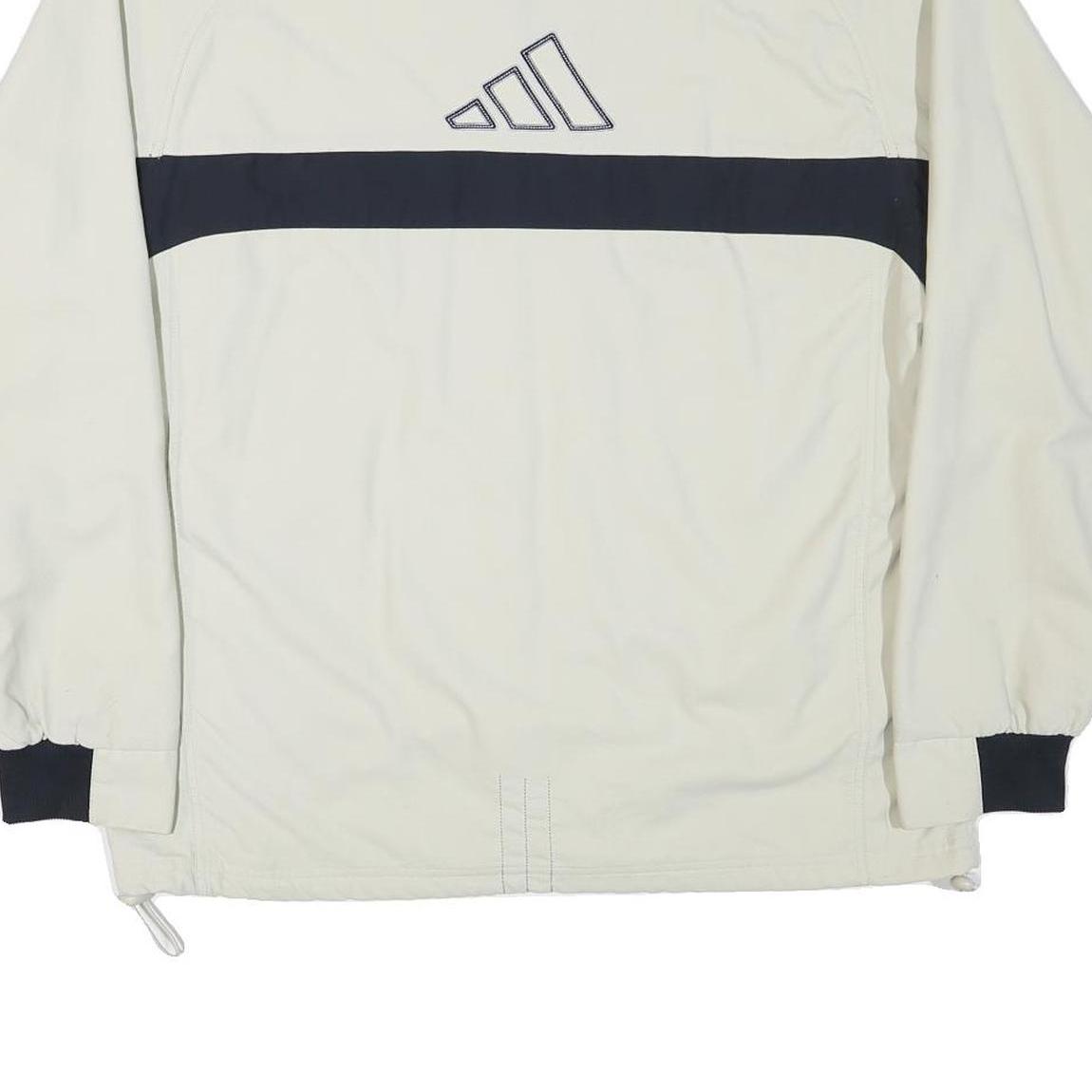 ADIDAS Mens White & Navy Colourblock Zip Jacket XL Polyester Blend Athletic