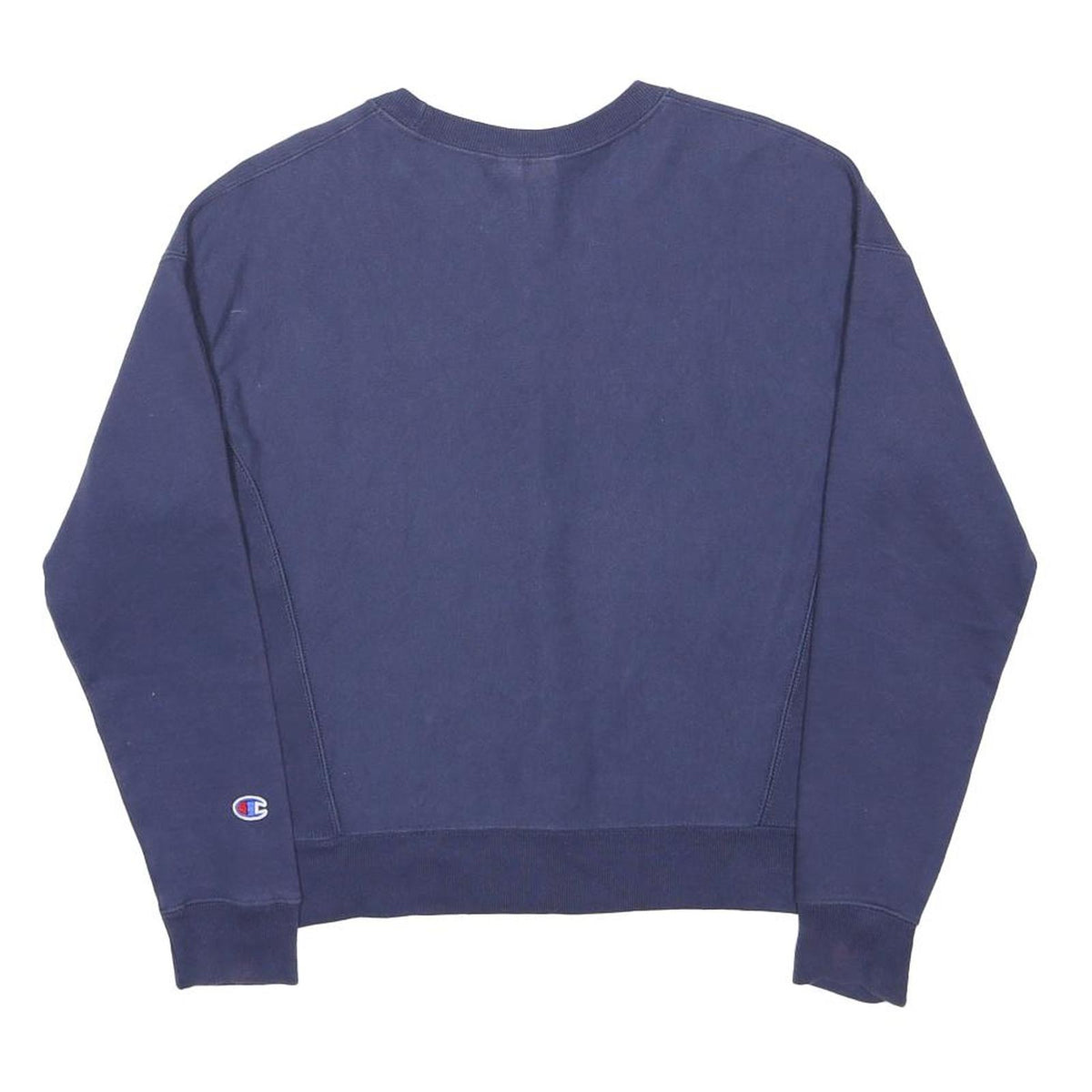 CHAMPION Mens Navy Blue Cotton Blend Crew Neck S Logo Sweatshirt Pullover