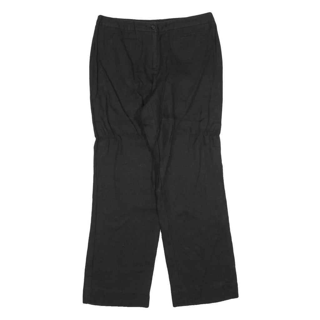 CHARTER CLUB Womens Linen Black Classic Straight Trousers W34 L32 Formal Work