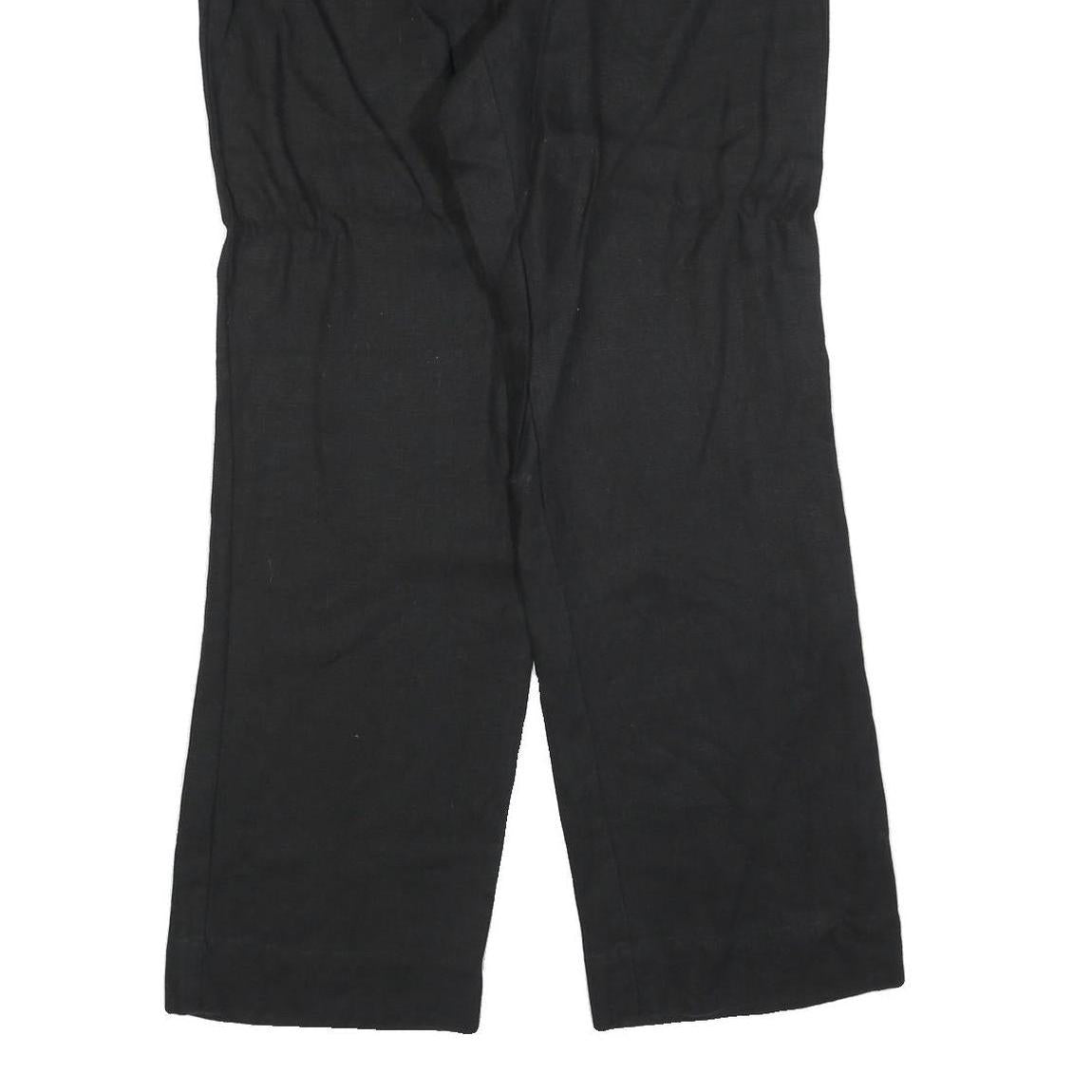 CHARTER CLUB Womens Linen Black Classic Straight Trousers W34 L32 Formal Work