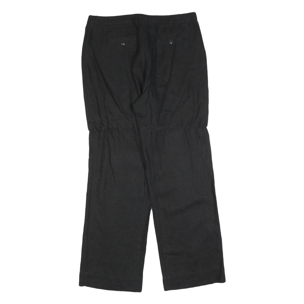 CHARTER CLUB Womens Linen Black Classic Straight Trousers W34 L32 Formal Work
